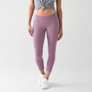 Lululemon Wunder Under Crop III Leggings Dusty Mauve Pink Purple Size 4